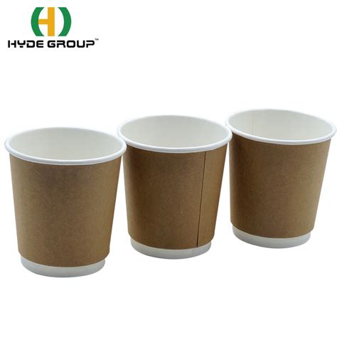 Custom Printed Oz Double Wall Kraft Paper Cup Hot Sale Double Paper