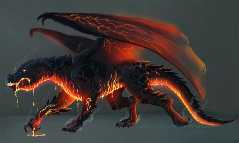 Artstation Lava Dragon Ioana Muresan Fantasy Monster Dragon Art