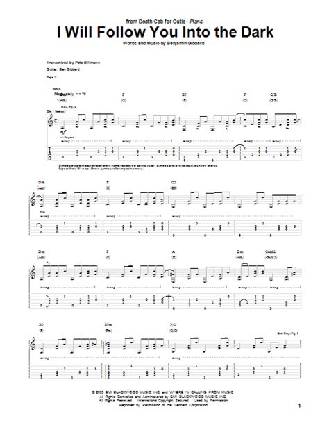 Death Cab For Cutie I Will Follow You Into The Dark Sheet Music For Easy Lead Sheet Fak