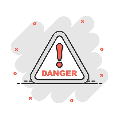 Premium Vector Vector Cartoon Danger Icon In Comic Style Attention