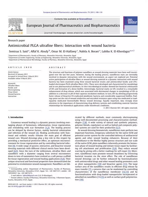 Antimicrobial Plga Ultrafine Fibers Interaction With Wound Bacteria