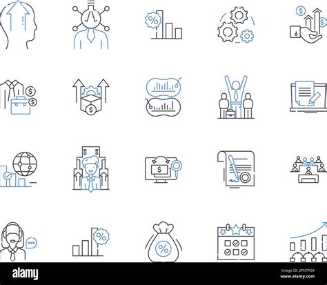 Pricing Analysis Line Icons Collection Cost Profitability Revenue