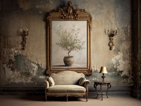 vintage olive tree painting rustic farmhouse print flowers  life