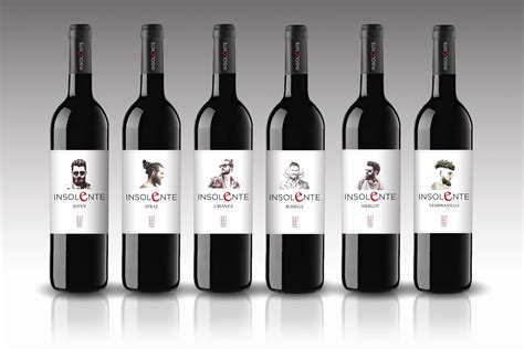 Graphic And Creative Design Of Wine Labels And Packaging For Insolente