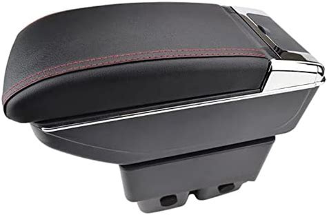 Dual Layer Black Leather Arm Rest For Captur Centre Console