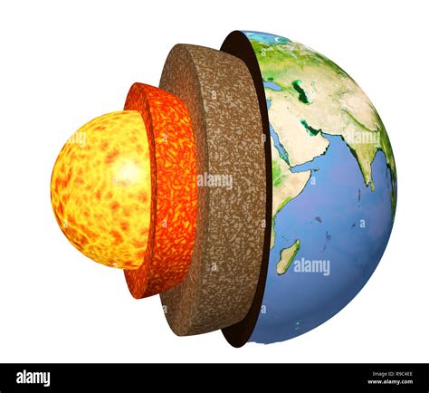 Model Of Planet Earth Internal Structure Fotos Und Bildmaterial In