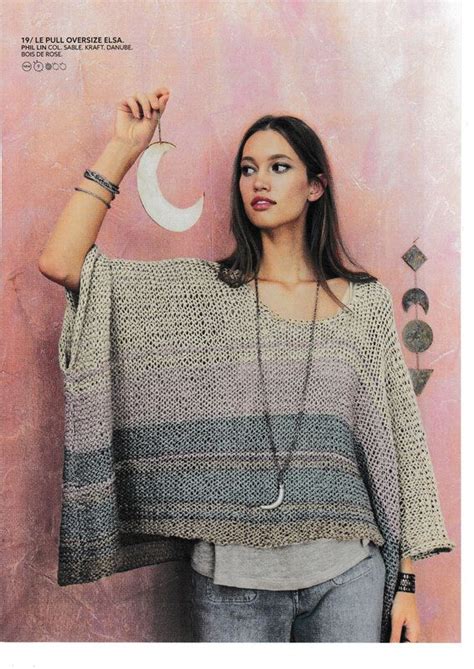 Pull Poncho Femme Elsa Phil Lin Roses Et Ses Laines Poncho Crochet