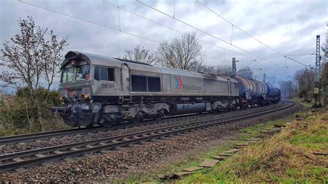 RheinCargo DE61 mit einem Kesselwagenzug in Stuttgart Münster am 02 02