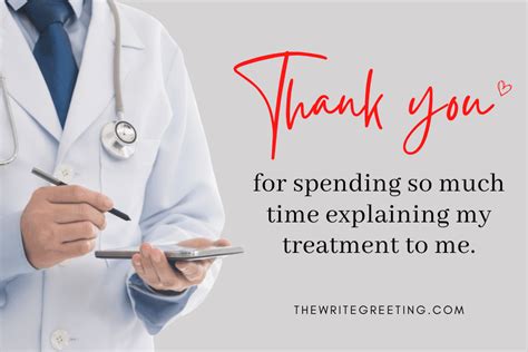 A Heartfelt Thank You Note For A Doctor The Write Greeting