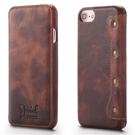 Genuine Leather Wallet Case Card Slot For Iphone11pro Brown Pc2472