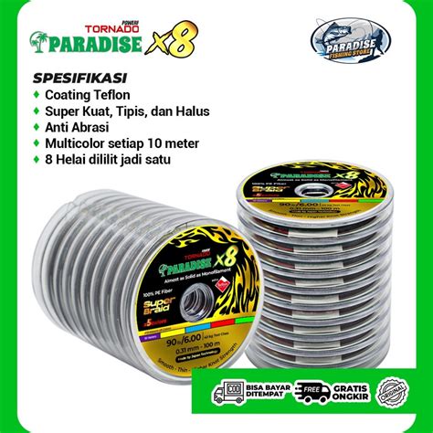 Jual Paradise Senar Pancing Pe X Super Braided Monofilament