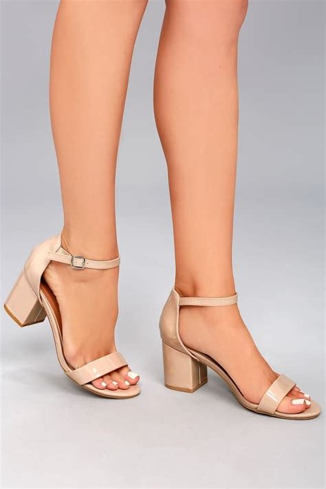 Miranda Nude Patent Ankle Strap Heels Ankle Strap Heels Heels Strap Heels