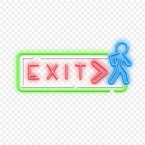 Neon Sign Effect Vector Hd Png Images Vector Exit Neon Sign Effect