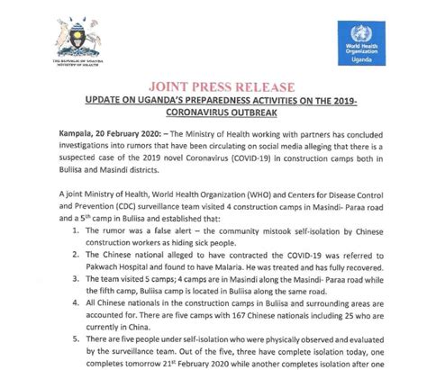 Joint Press Release Covid 19 Ministry Of Health