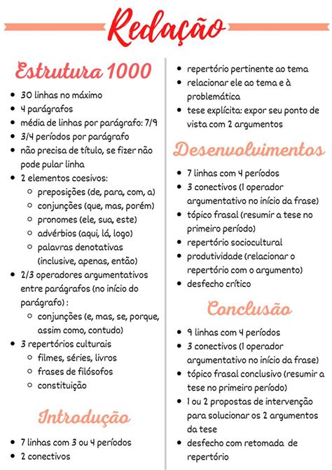 Estrutura Redacao Nota 1000 - Dicas para uma Redação Nota 1000 no Enem