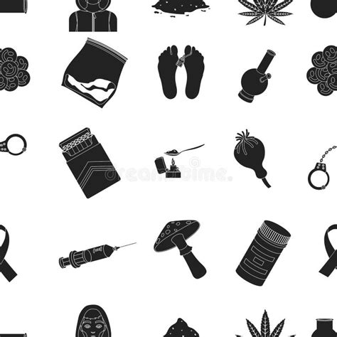 Drugs Set Icons In Outline Style Big Collection Of Drugs Vector Symbol