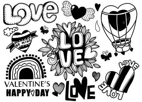 Premium Vector Love Doodles Background Sketchy Vector Hand Drawn