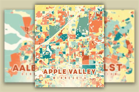 Apple Valley Minnesota Colorful Map Graphic by Poster Boutique · Creative Fabrica