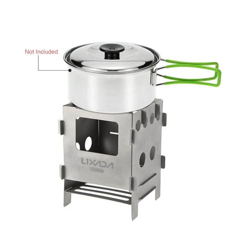 Lixada Portable Titanium Lightweight Folding Wood Stove Pocket Stove