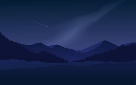 Beautiful Night Scene Illustration With Mountain 3066676 Vector Art at ...