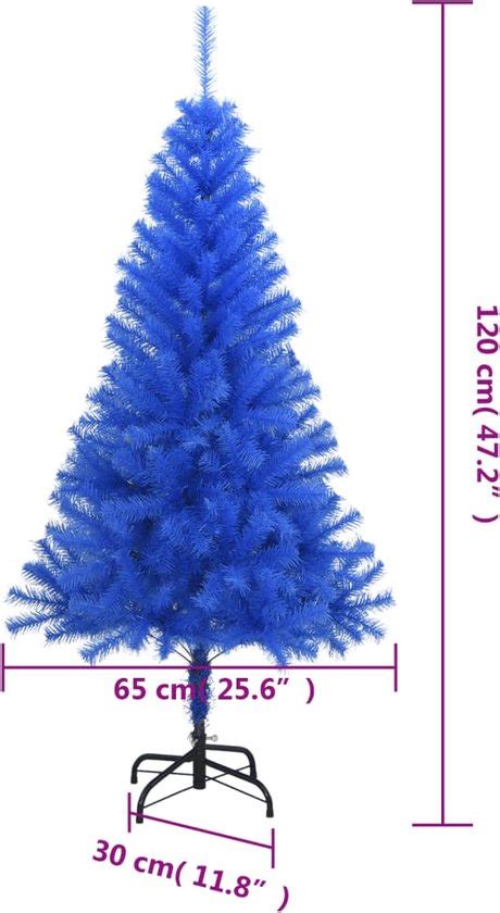 VidaXL Kunstkerstboom Met Standaard 120 Cm PVC Blauw Bol