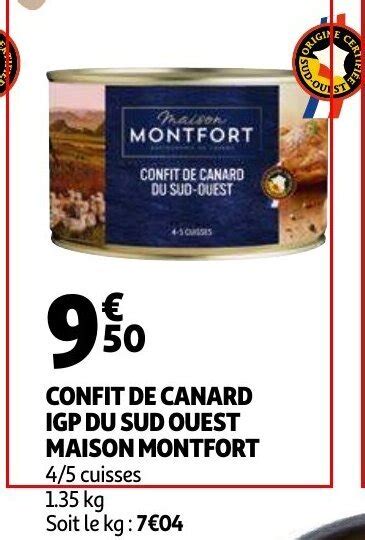 Promo Confit De Canard Igp Du Sud Ouest Maison Montfort Chez Auchan