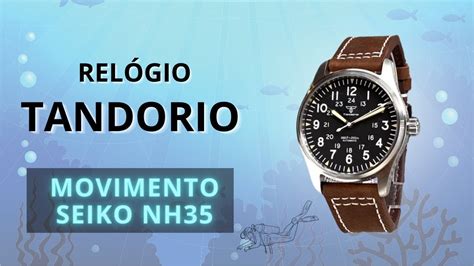 Relógio TANDORIO modelo PILOT and DIVER movimento automático NH35