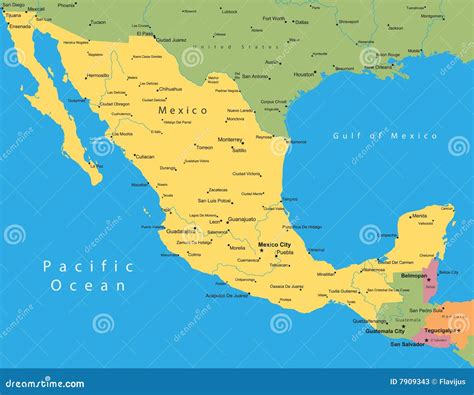 Mexico Vector Map With The Capital City Of Mexico City | CartoonDealer.com #158654868