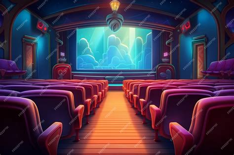 Premium Photo | A cartoon illustration of a movie theater with a screen ...