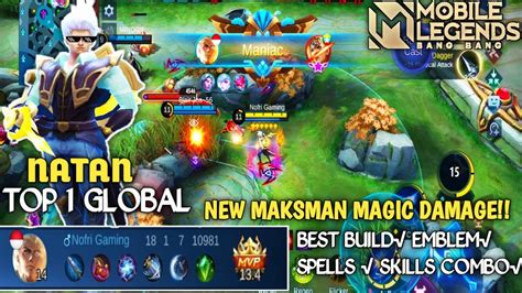 Top Global Natan Gameplay Best Build Emblem And Skills Combo