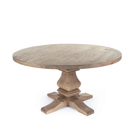 Round Rustic Pedestal Dining Table | Antique Farmhouse