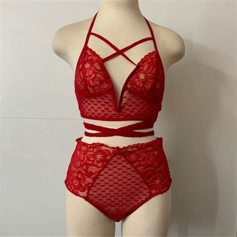 Mapale Intimates Sleepwear Red Two Piece Lingerie Poshmark