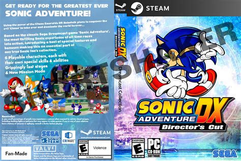 Sonic Adventure DX Director S Cut Custom Steam Cover Classic Art No