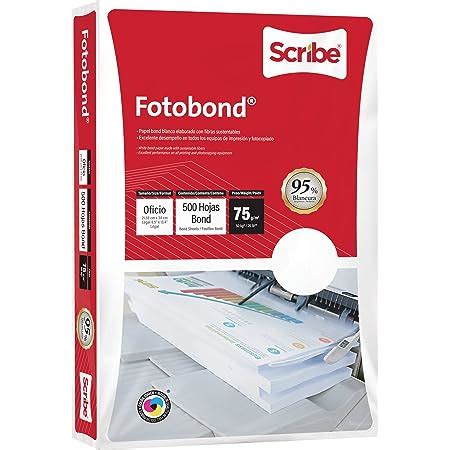 Scribe Fotobond Papel Bond Blanco Oficio Paquete De 500 Hojas 75g