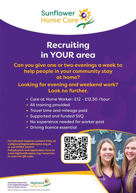 Sunflower Home Care Are Recruiting In Our Area February