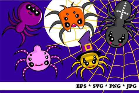 Collection Of Cartoon Spiders Graphic By Norsob · Creative Fabrica