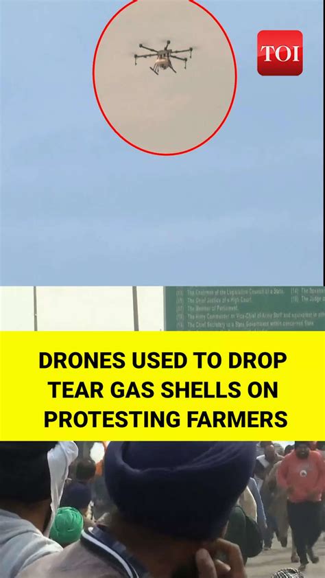 Dilli Chalo March Police Use Drones To Drop Tear Gas Shells On