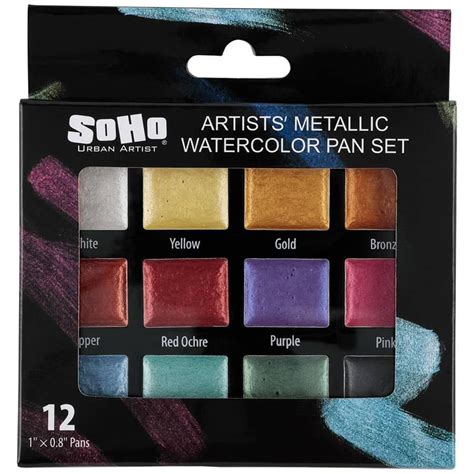 Soho Artist Metallic Watercolors Pan Set Of Jerry S Artarama