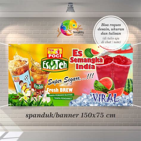 Jual Size X Cm Spanduk Banner Teh Poci Es Semangka India Viral