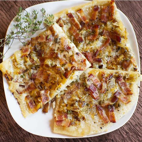 Flammkuchen French German Pizza Prepare And Serve