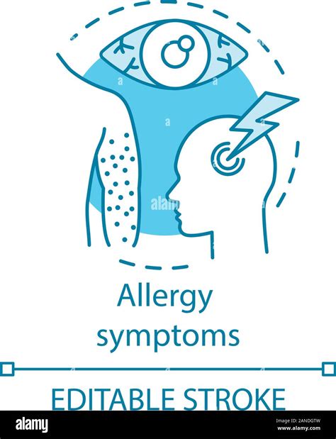 Allergy Symptoms Concept Icon Organism Reactions To Allergens Idea