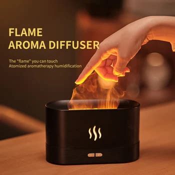 Difusor De Aroma De Llama Humidificador De Aire Con Soporte De Aceites