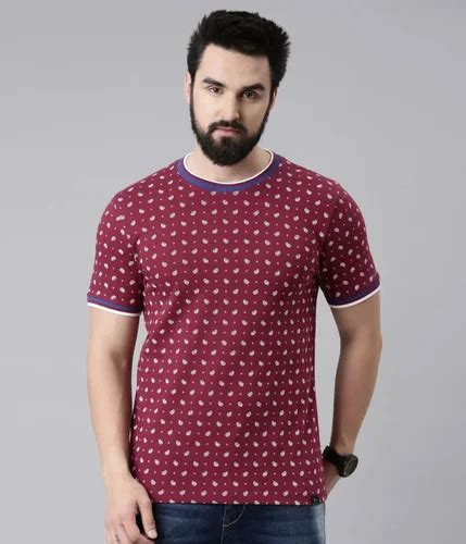 Printed Plum Men Round Neck AOP Cotton T Shirt At Rs 360 In Tiruppur