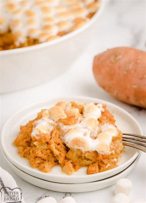 Pineapple Sweet Potato Casserole Butter With A Side Of Bread