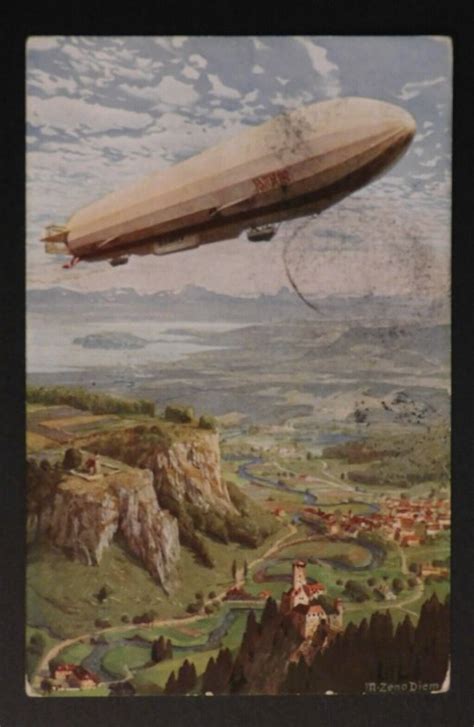 1930 Saar Germany LZ 127 Graf Zeppelin Flight PPC Postcard Cover To