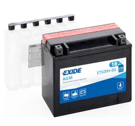 Exide YTX20H BS 12V 18Ah 250A AGM bal motorkerékpár akkumul