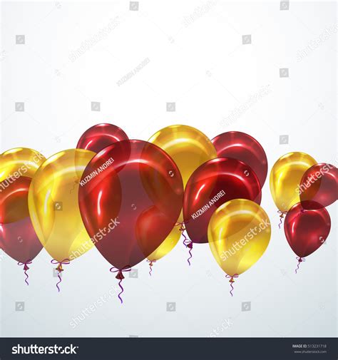 Background Red Yellow Balloons Realistic Transparent Stock Vector ...