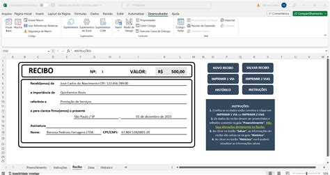 Recibo Simples Recibo Simples Em Planilha Excel Docsity