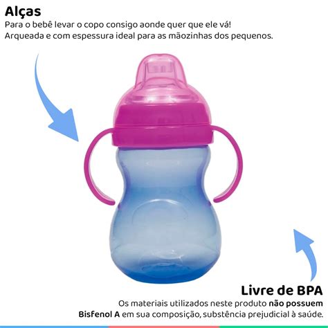 Copo De Treinamento Infantil Al A E Bico De Silicone Ml Para Beb