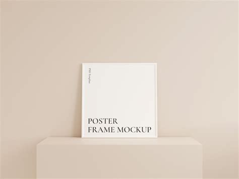 Premium Psd White Vertical Frame Mockup On White Wall 3d Rendering